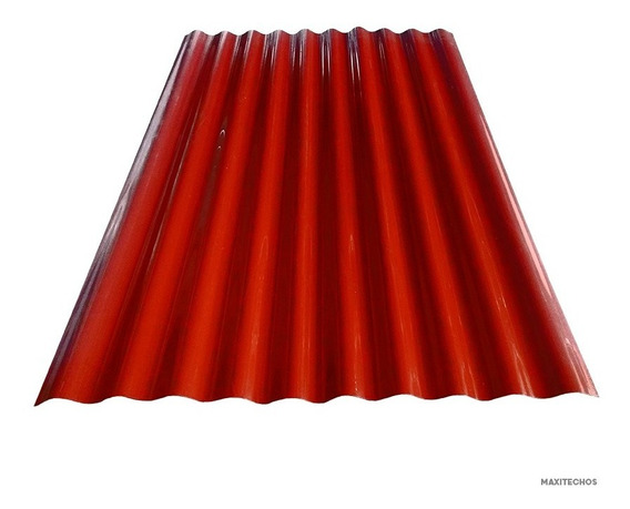 Lamina plastica de 2.44 mts roja 6 ondulada opaca p7.