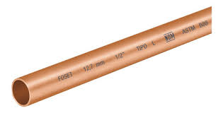 Tubo de cobre tipo "L" para gas 1/2" x 3 mts.