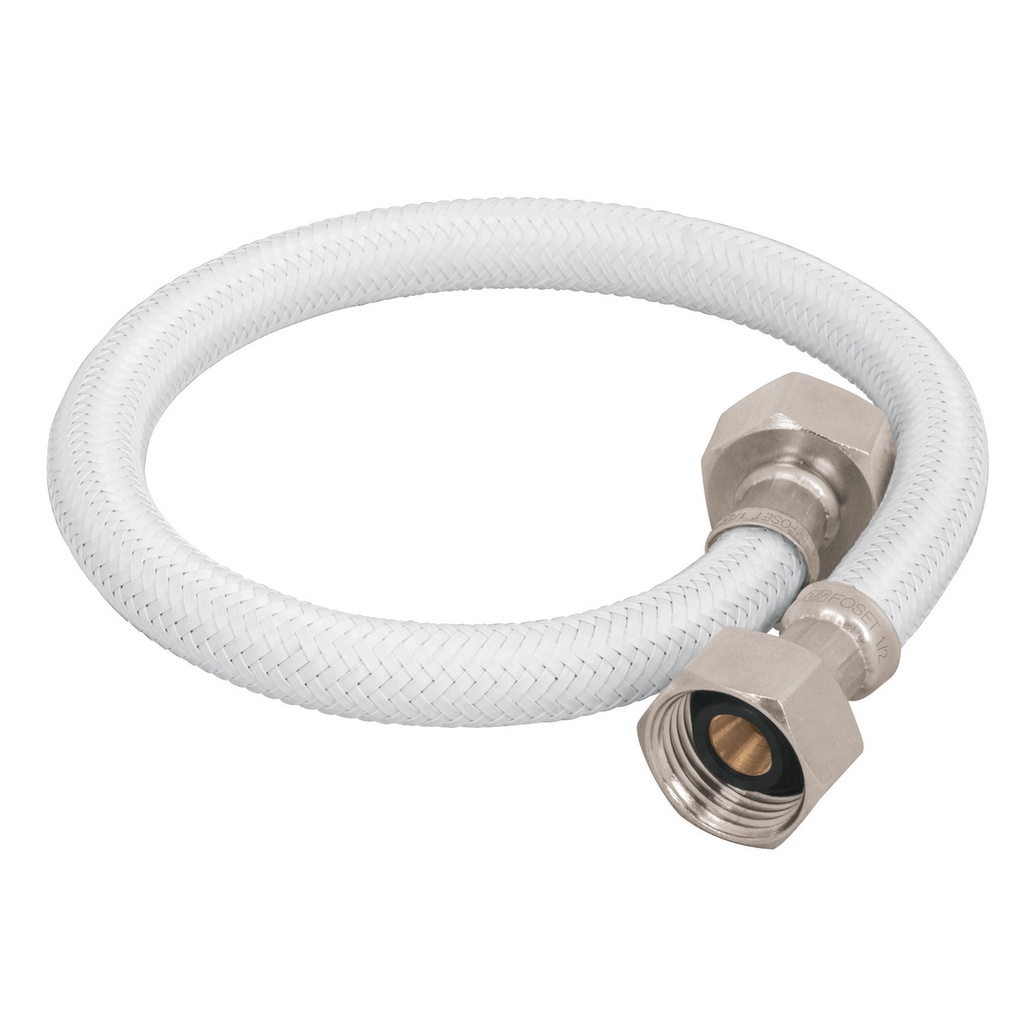 Manguera de vinilo blanco para lavabo y fregadero 1/2" x 1/2" de 40 cm.