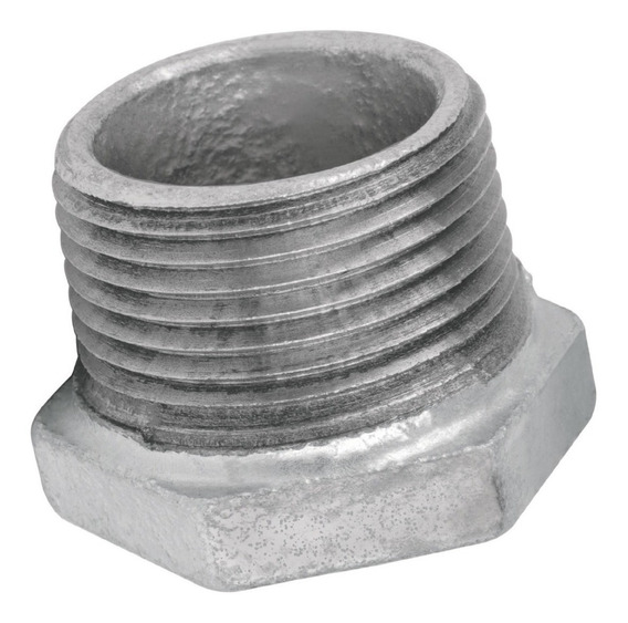 Reduccion tipo bushing galvanizado de 3/4" a 1/2".