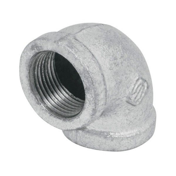 Codo galvanizado de 1" x 90°.