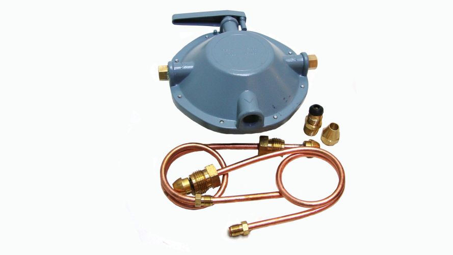 Regulador de gas LP de 2 vias.