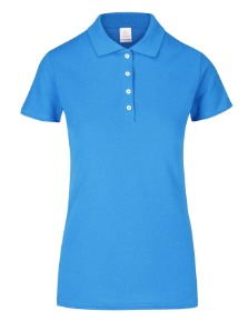 Playera tipo polo azul cielo dama/med.