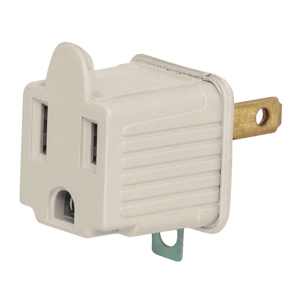 Adaptador para contacto de 3 a 2 color gris
