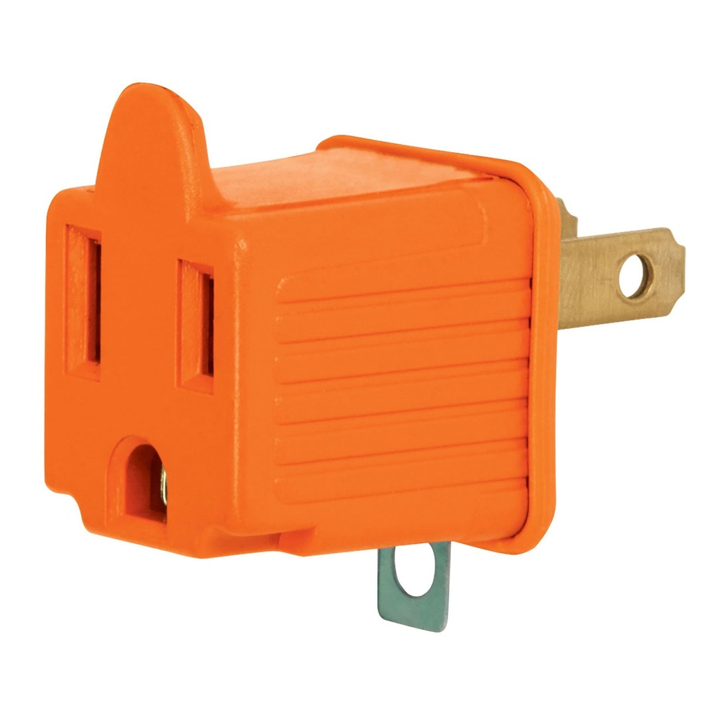 Adaptador para contacto de 3 a 2 color naranja