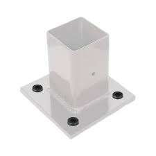 Base para poste de reja decorativa blanca de 2" x 2"