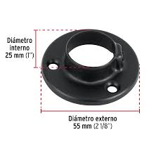 Brida para tubo de closet redondo de acero negro de 1"