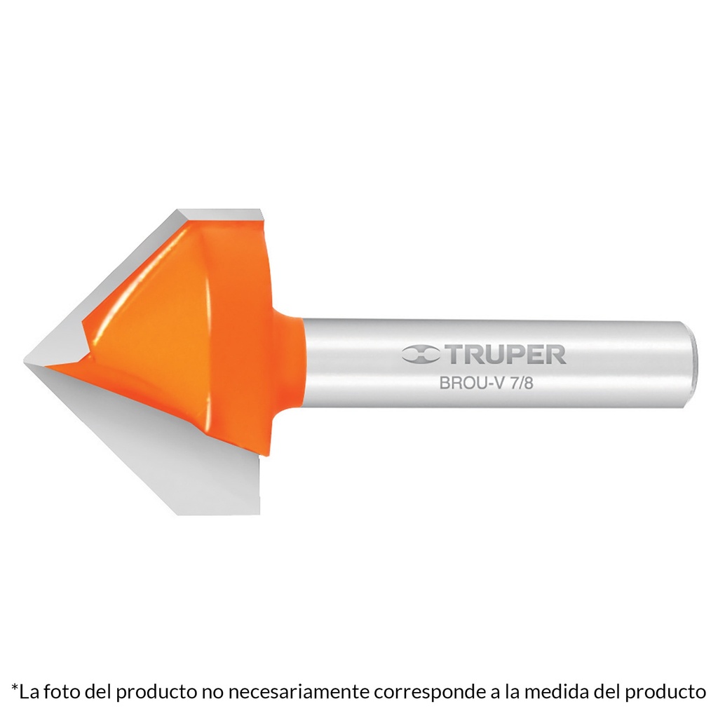 Broca para router corte en "v" de 3/8"