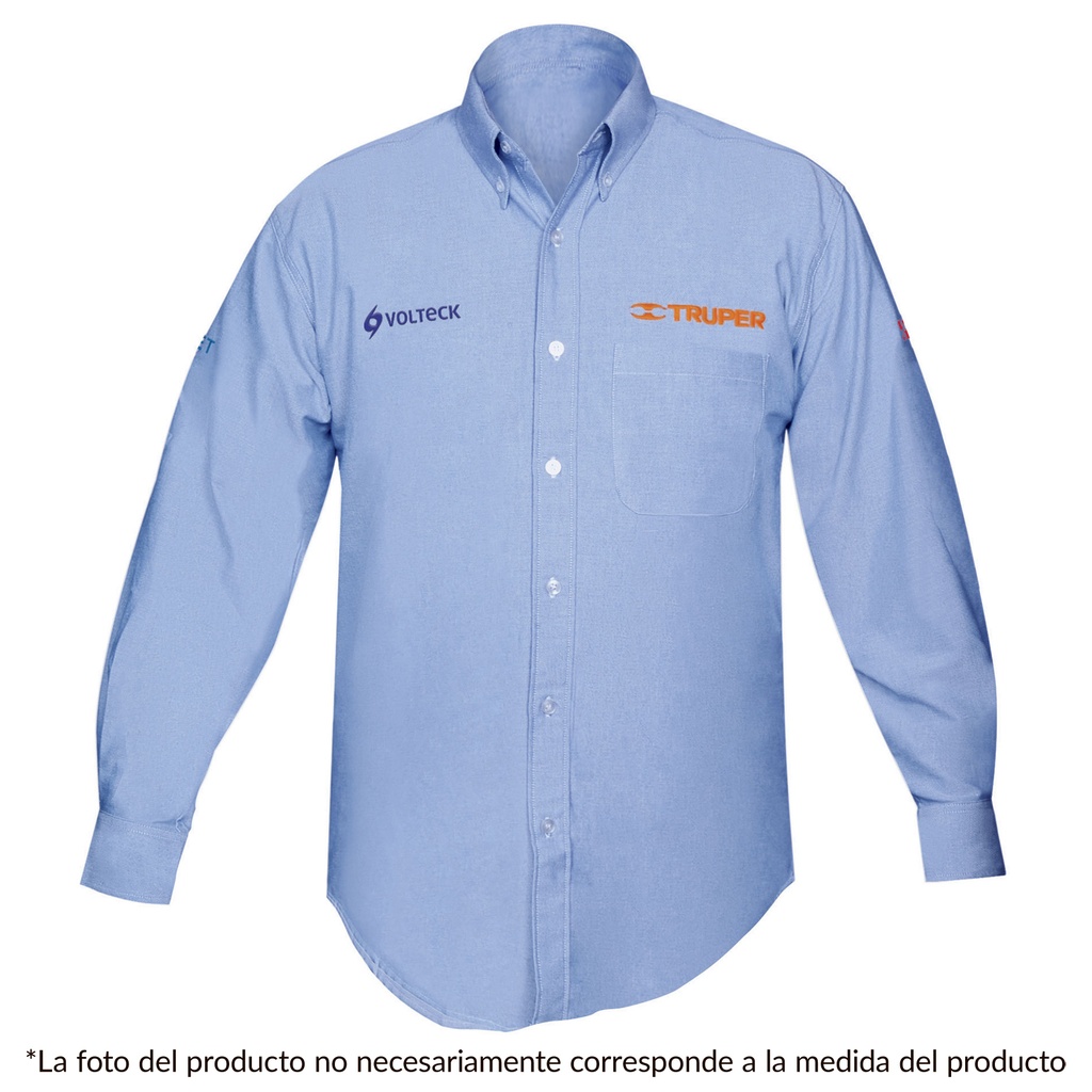 Camisa para caballero azul manga larga talla grande