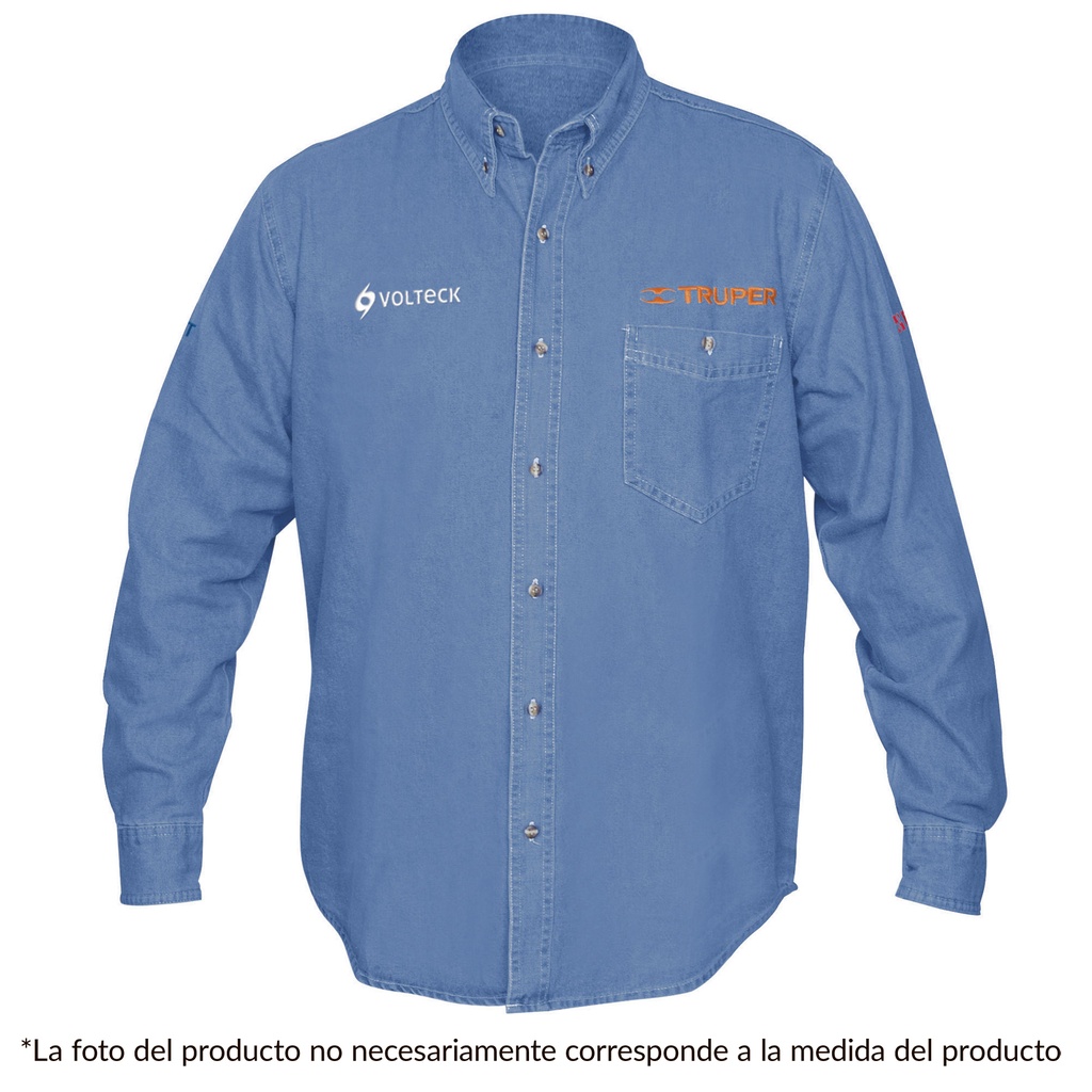 Camisa para caballero de mezclilla manga larga talla chica