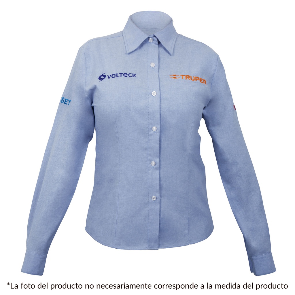 Camisa para dama azul manga larga talla extra extra grande