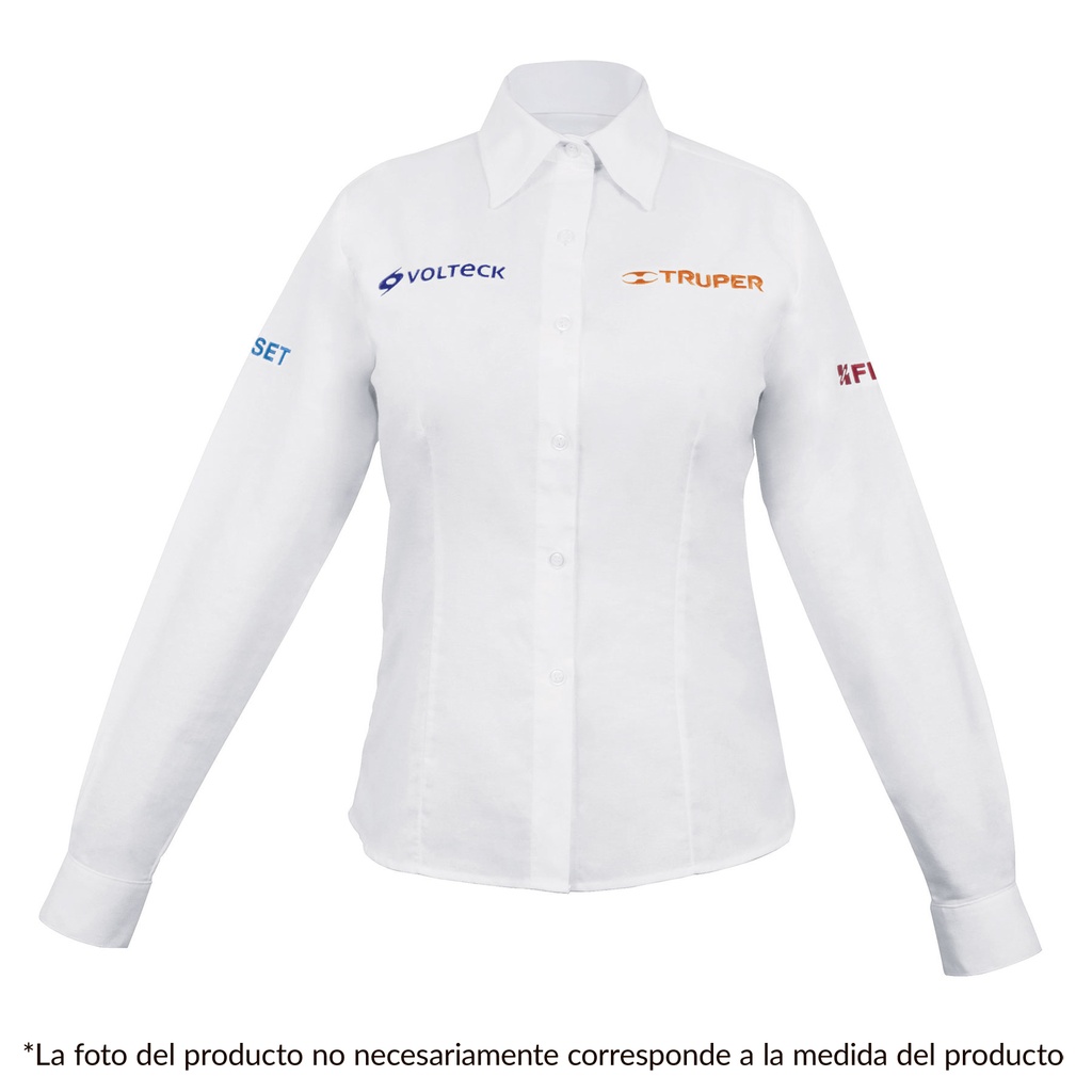 Camisa para dama blanca manga larga talla extra grande