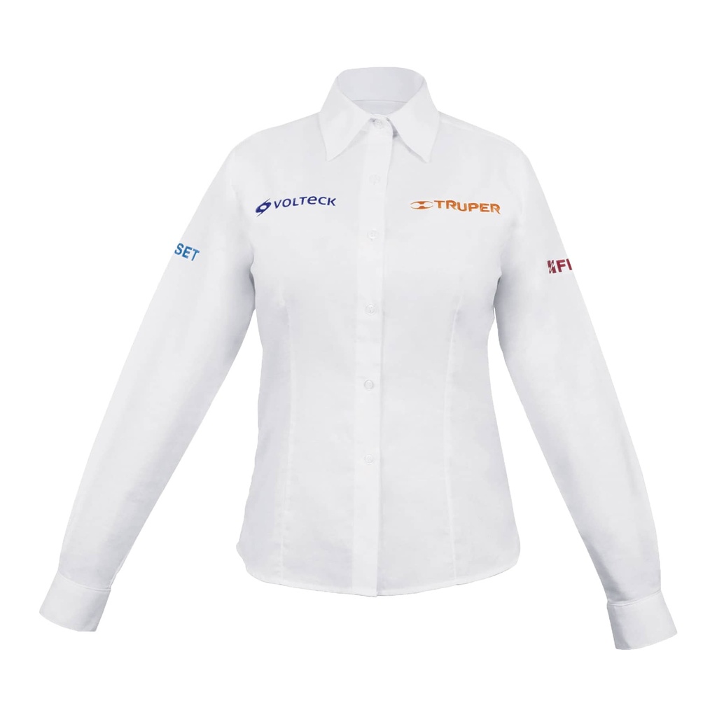 Camisa para dama blanca manga larga talla mediana