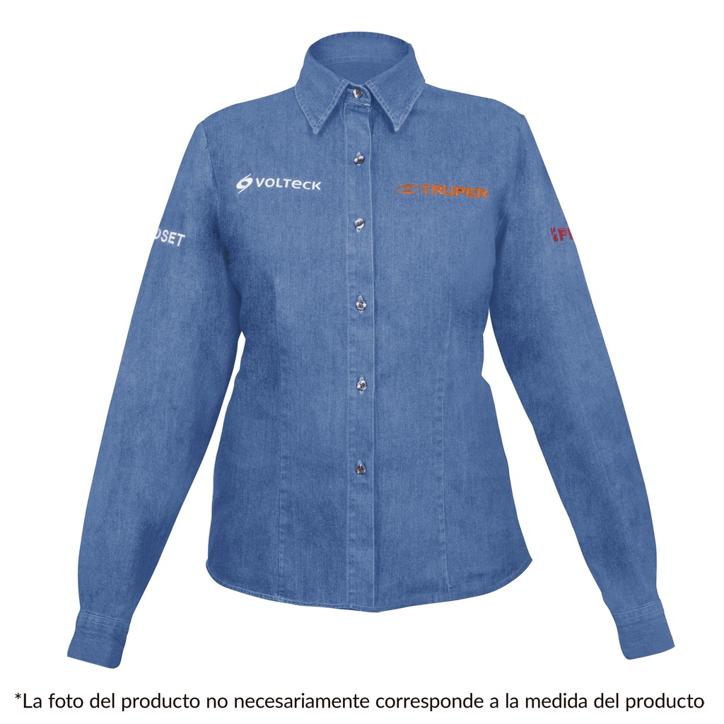 Camisa para dama de mezclilla manga larga talla extra extra grande