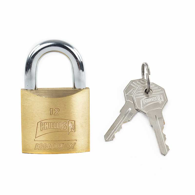 Candado 12 de latón gancho corto