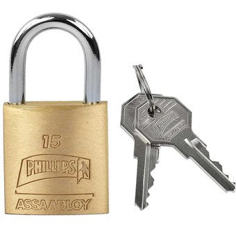 Candado 15 de latón gancho corto