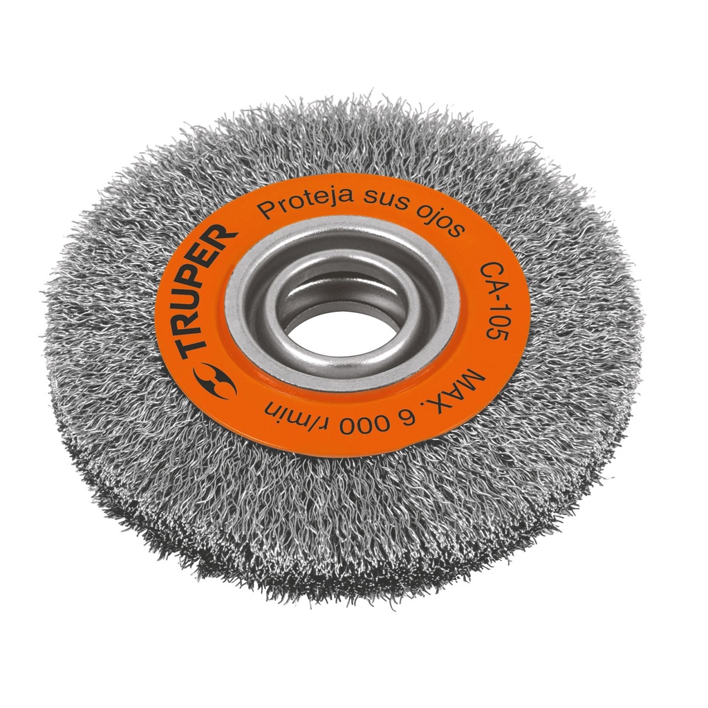 Carda para esmeril rueda de alambre ondulado de 6" x 3/4"