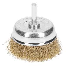 Carda para taladro copa 2 3/4" de alambre grueso