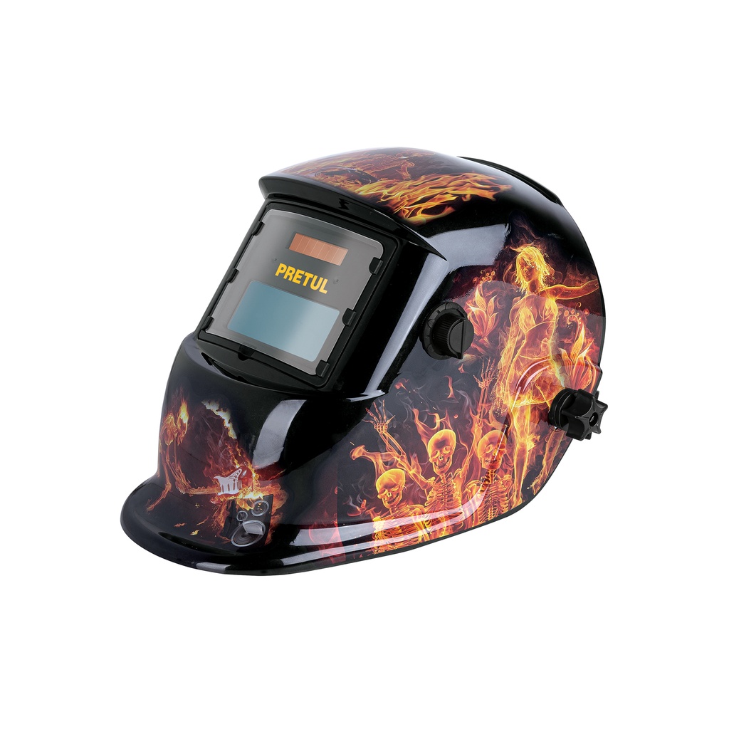 Careta electronica para soldar 9-13 fuego