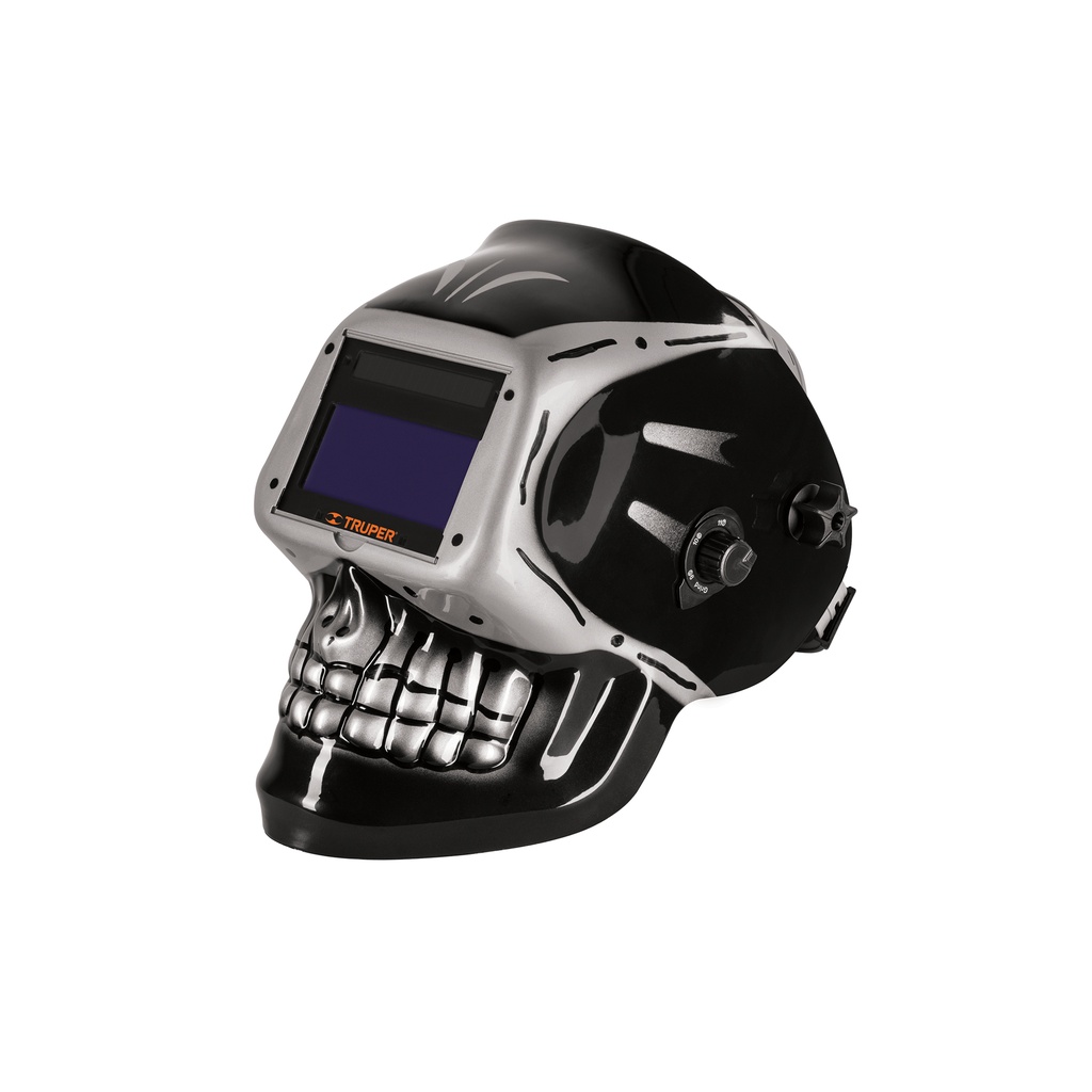 Careta electrónica para soldar 9-13 panel digital calavera