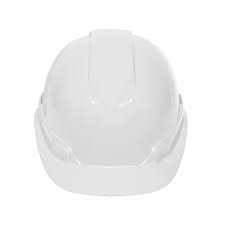 Casco de seguridad de matraca blanco con ventilación