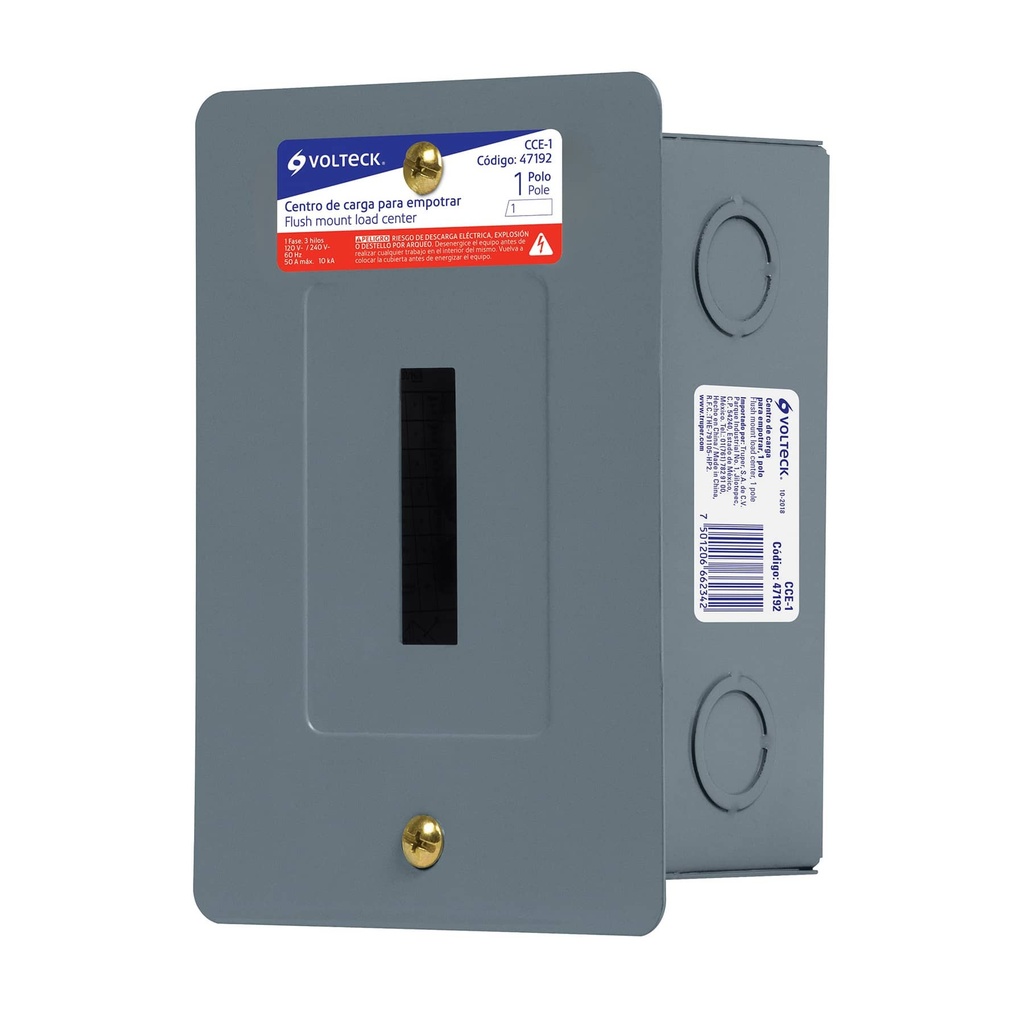 Centro de carga empotrable de 1 polo