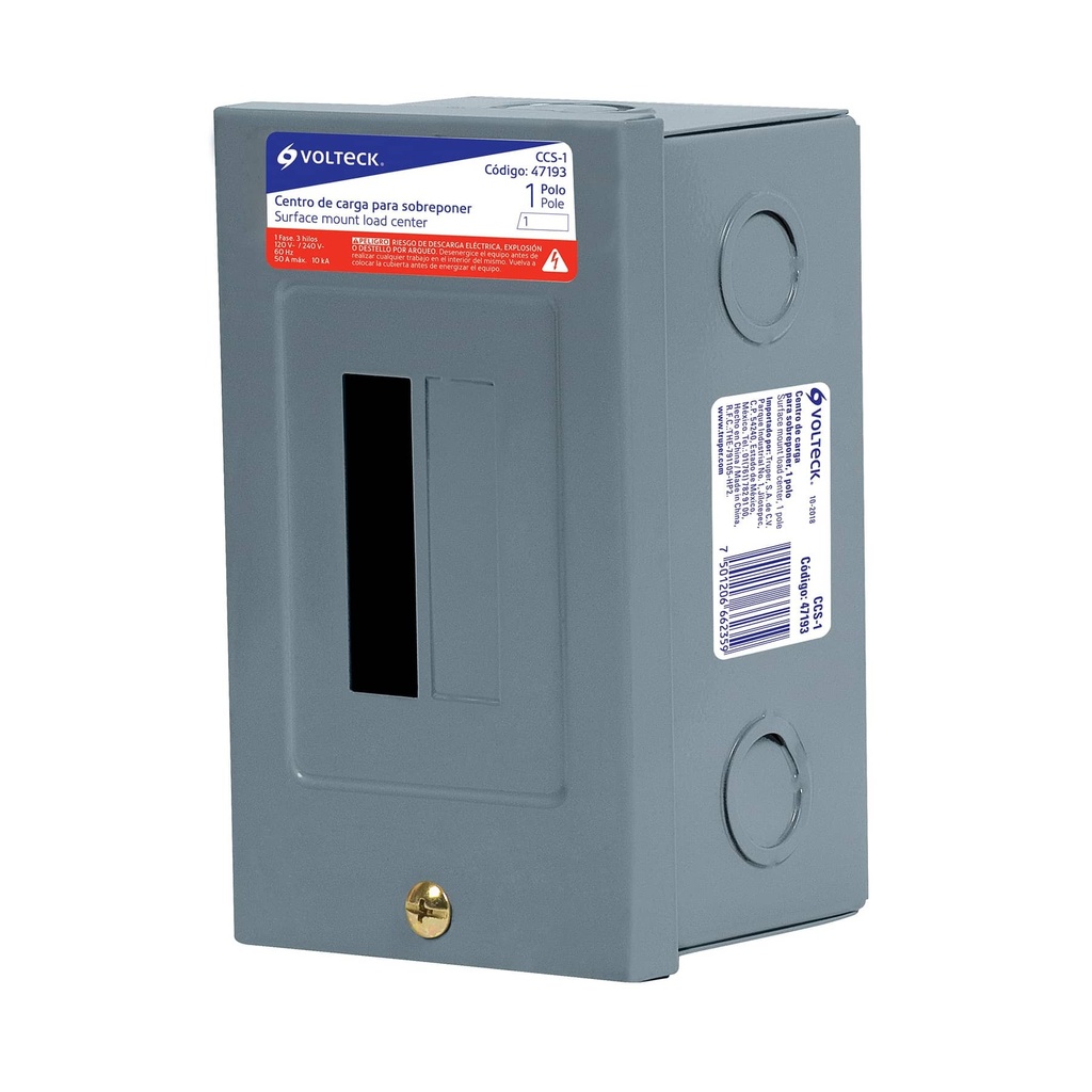 Centro de carga sobreponer de 1 polo