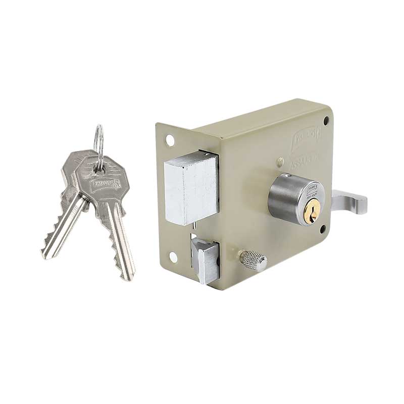 Cerradura de sobreponer 175N-IF acabado beige izquierda