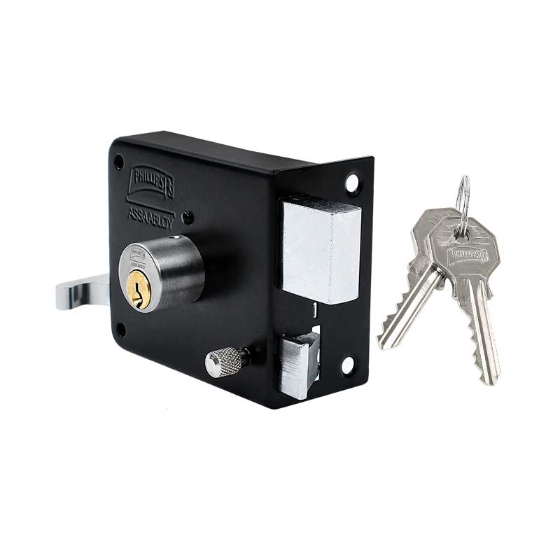 Cerradura de sobreponer 175N-IF acabado negro derecha