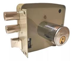 Cerradura de sobreponer 675-IF acabado beige derecha