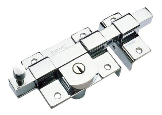 Cerradura de sobreponer 800-L acabado cromo derecha