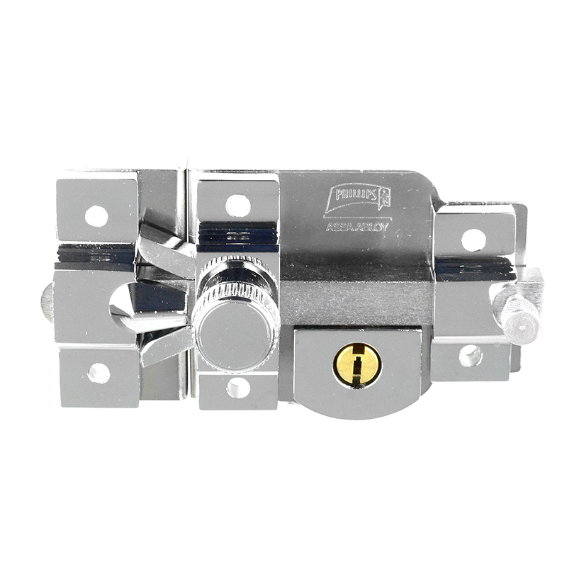 Cerradura de sobreponer 825 acabado cromo izquierda