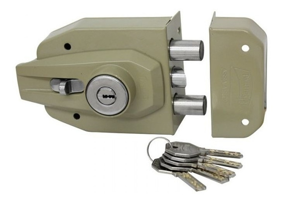 Cerradura de sobreponer AS-2000-IF acabado beige derecha/izquierda