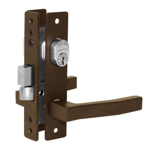 Cerradura para aluminio 400-mm acabado bronce