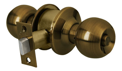 Cerradura para baño tipo esfera acabado latón antiguo