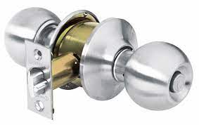 Cerradura para entrada tipo esfera acabado cromo mate