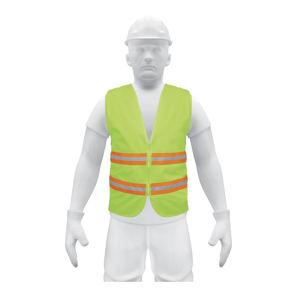 Chaleco de seguridad con cintas dobles 3/4" con cierre verde