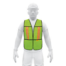 Chaleco de seguridad con cintas reflejantes de alta visibilidad verde 