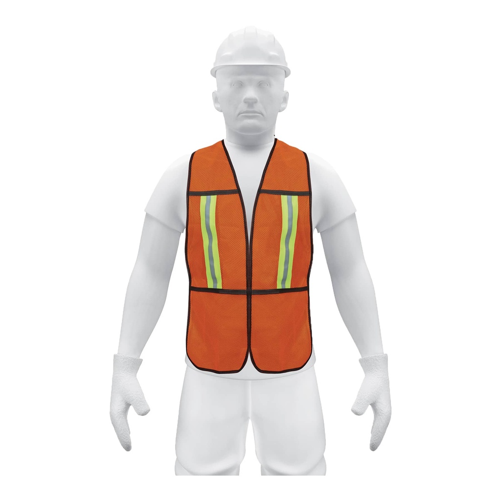 Chaleco de seguridad con cintas reflejantes de alta visibilidad verde 