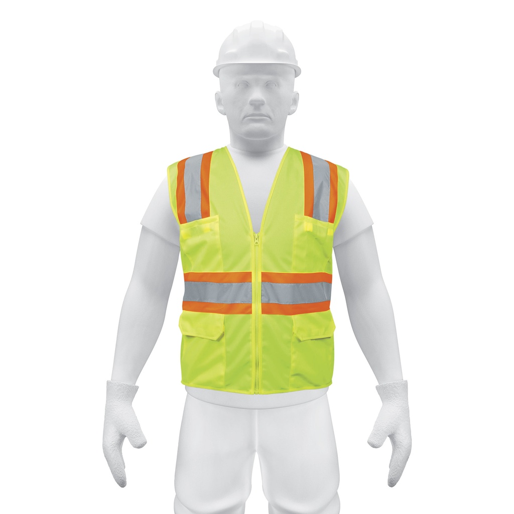 Chaleco de seguridad máxima visibilidad con 6 bolsas naranja