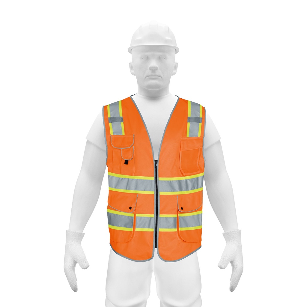 Chaleco de seguridad máxima visibilidad sin cierre naranja