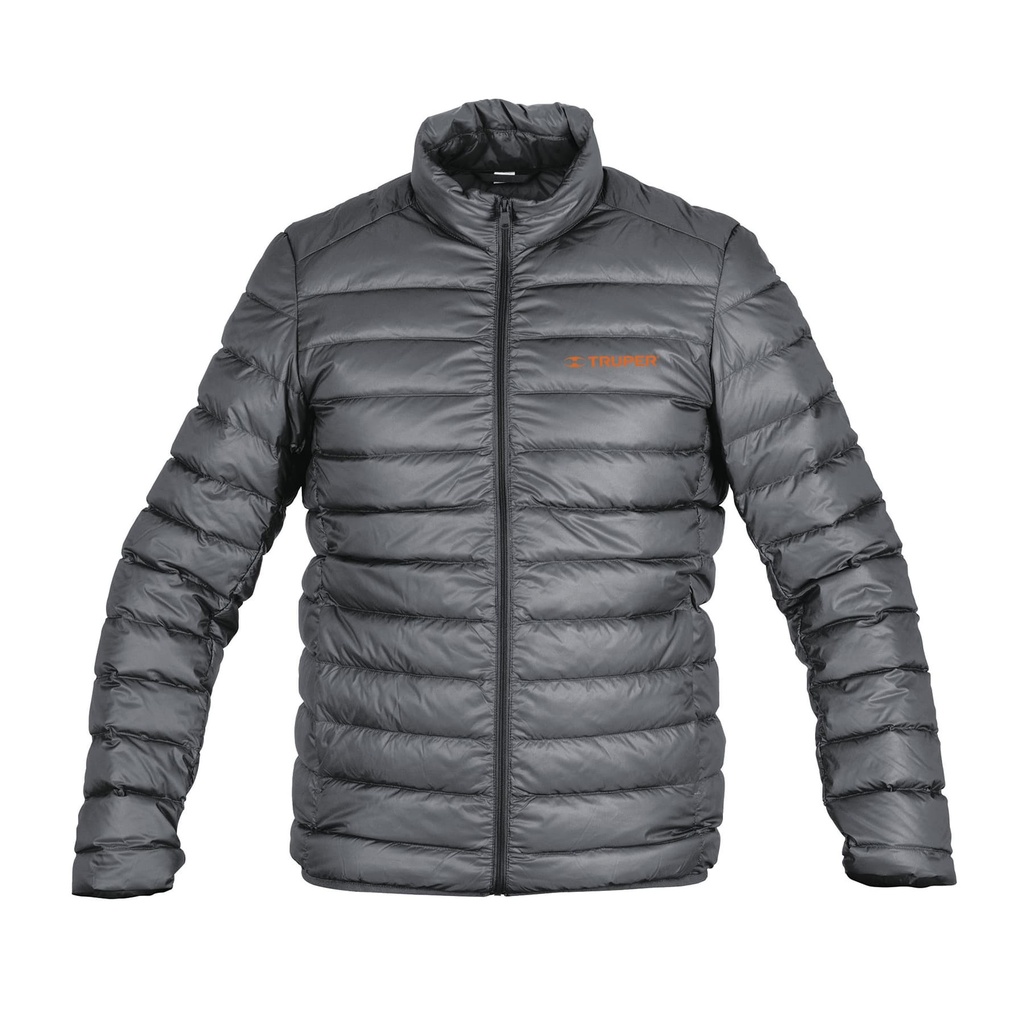 Chamarra para caballero de plumas talla grande