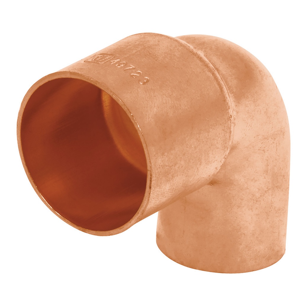 Codo de cobre reducido de 1" a 1/2" x 45°