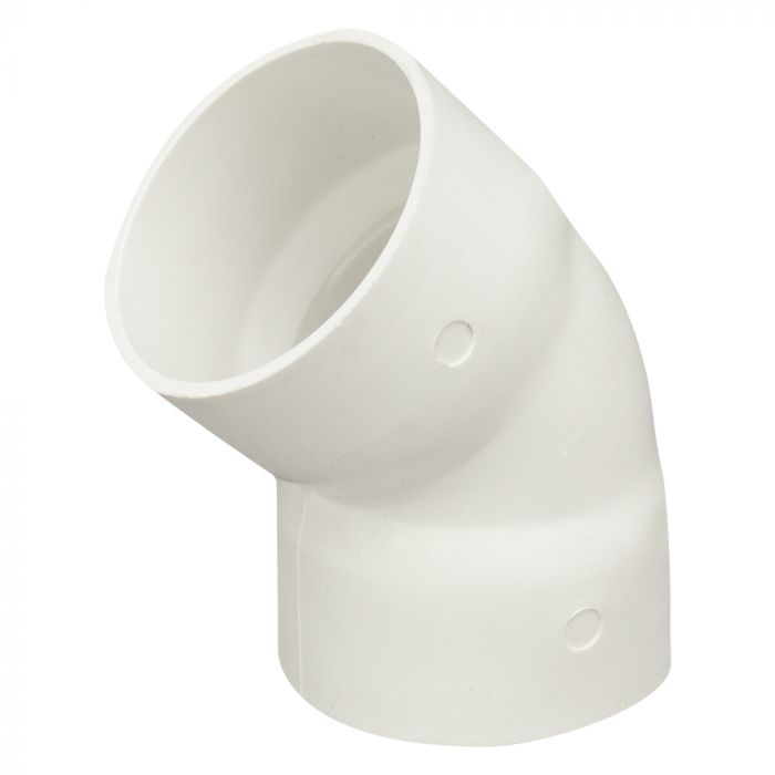Codo de pvc sanitario de 1 1/2" x 45°