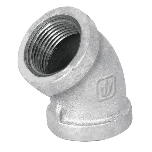 Codo galvanizado de 1 1/2" x 45°