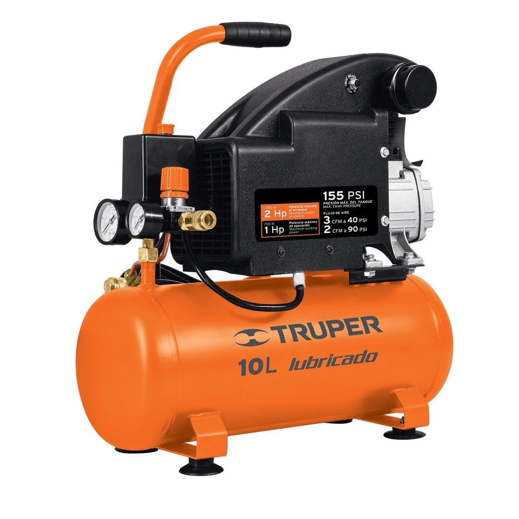 Compresor horizontal 10 lts 2 hp de 127 V