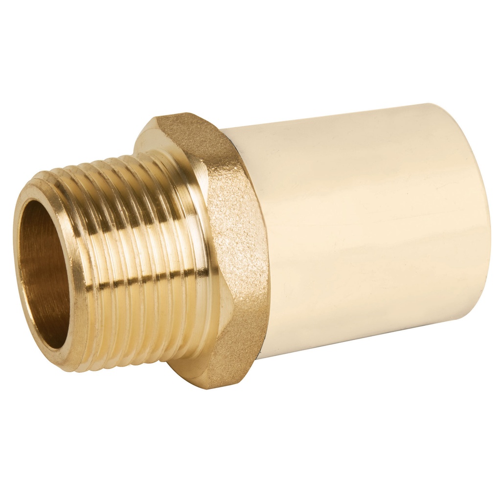 Conector de cpvc cuerda exterior de 3/4" con inserto metálico