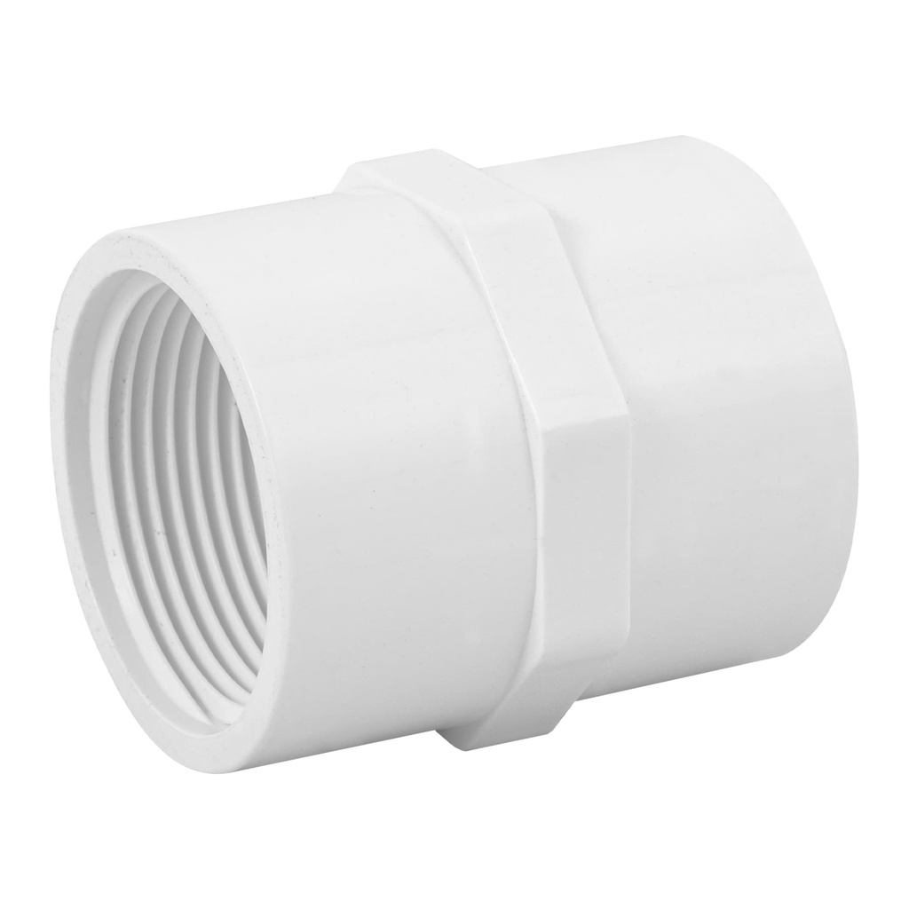 Conector de pvc hidráulico cuerda interior de  1 1/2"