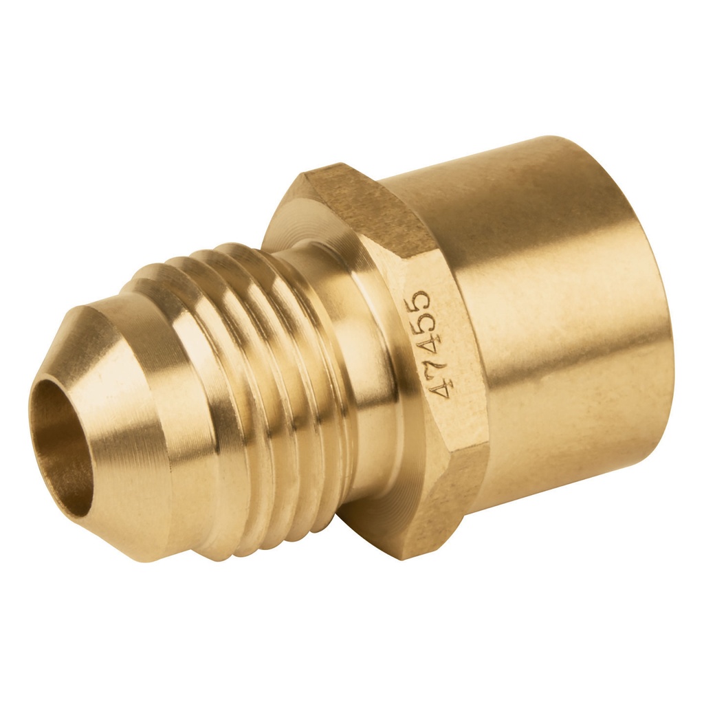 Conector flare soldable de latón 3/8" x 1/2"