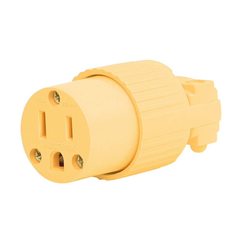 Contacto de plástico aterrizado